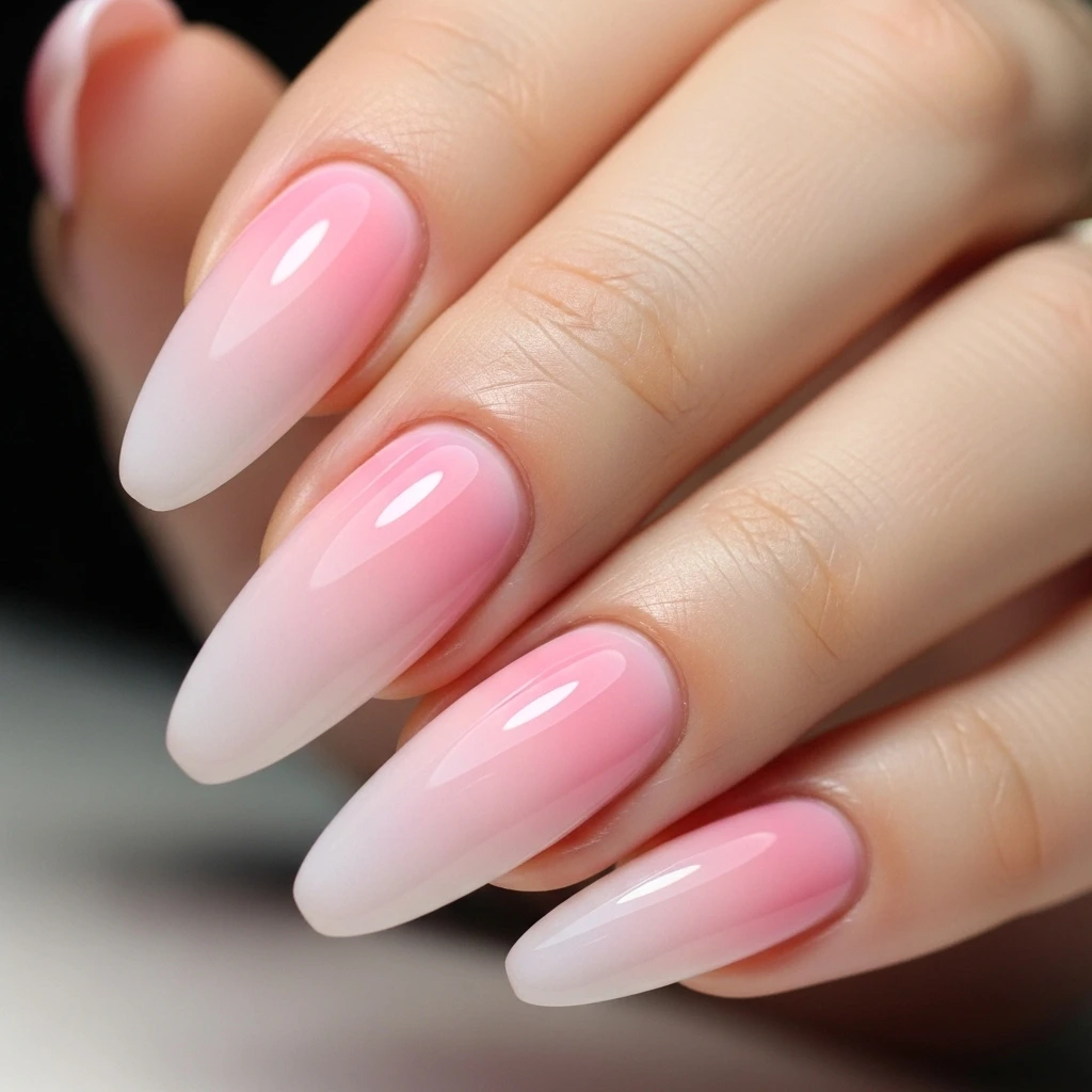Soft Pink Ombre Nails