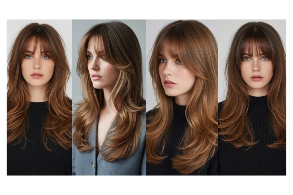 Curtain bangs long hair