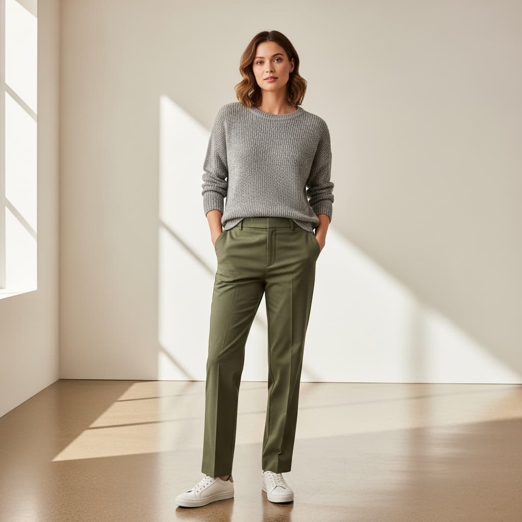 Lightweight Knitwear with Straight Pants