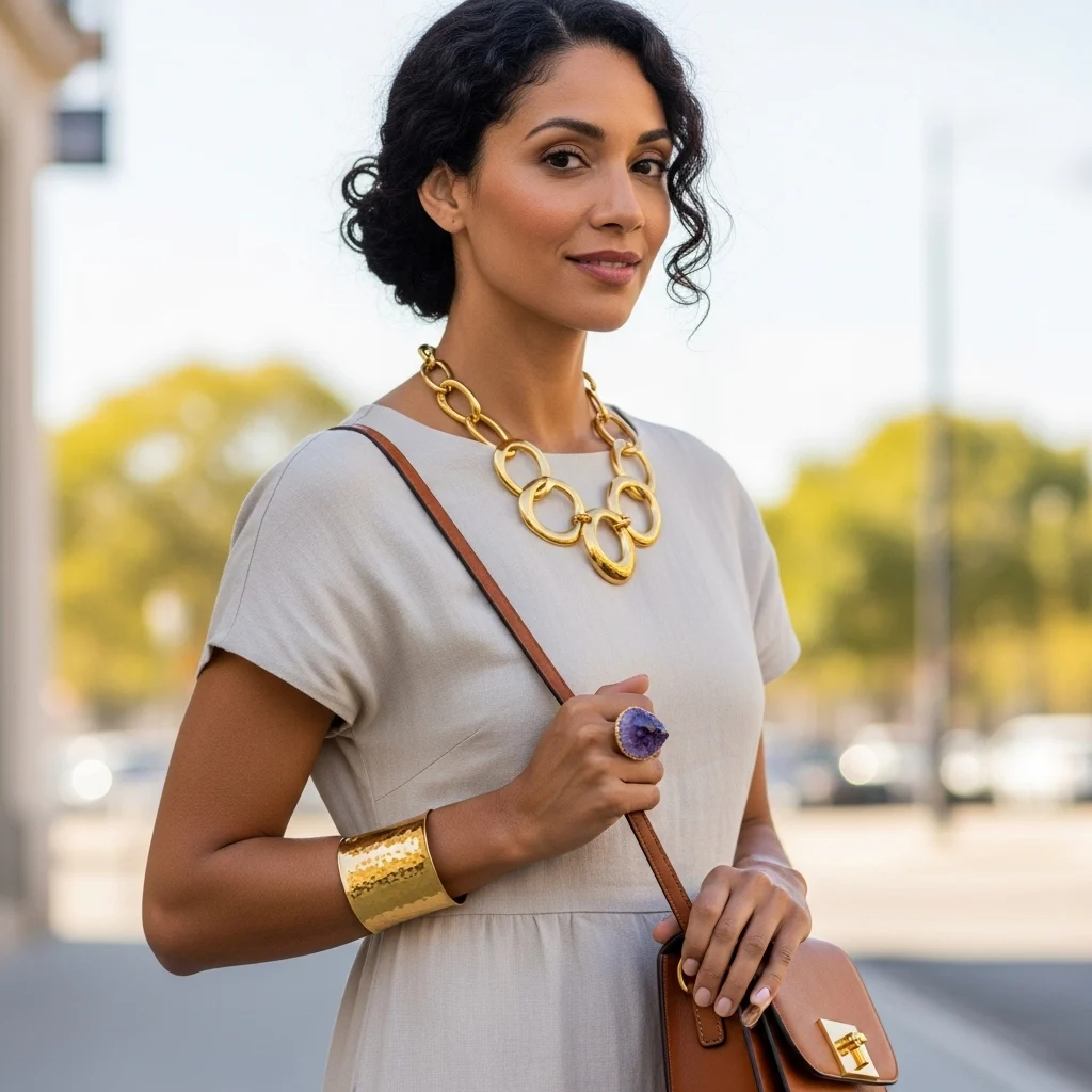 Statement Accessories with Simple Outfits