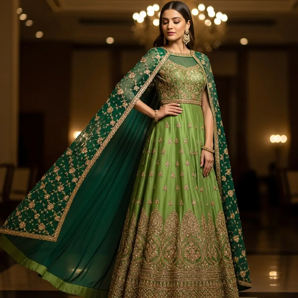 Cape-Style Gown for Modern Festivities
