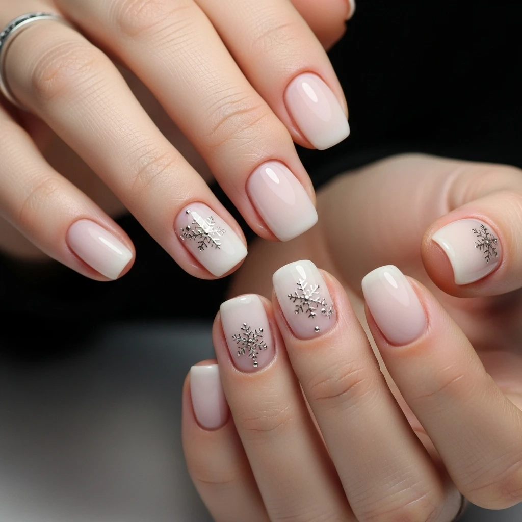 Minimal Snowflake Nail Accents