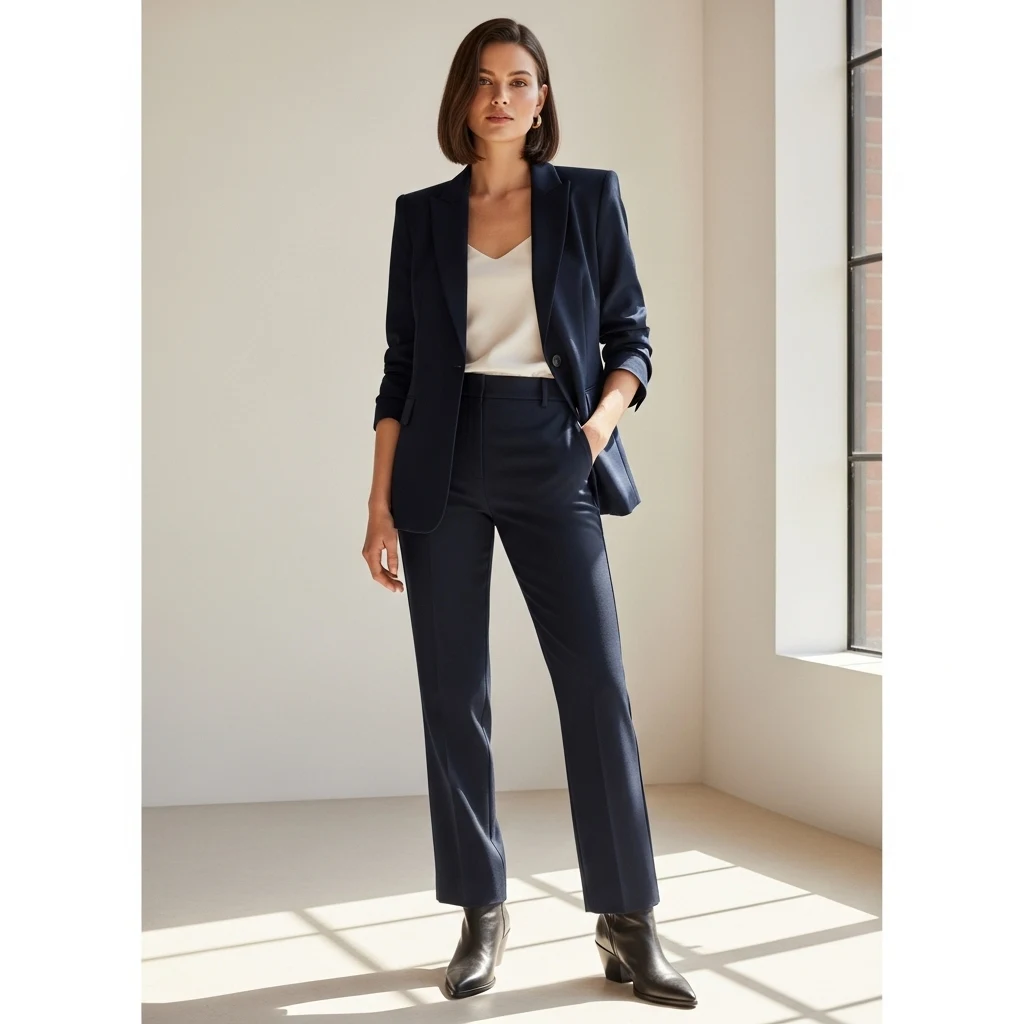 Tailored Blazer with Straight-Leg Trousers
