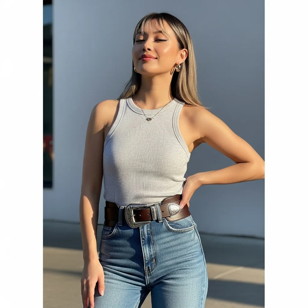 Statement Belt with Simple Basics