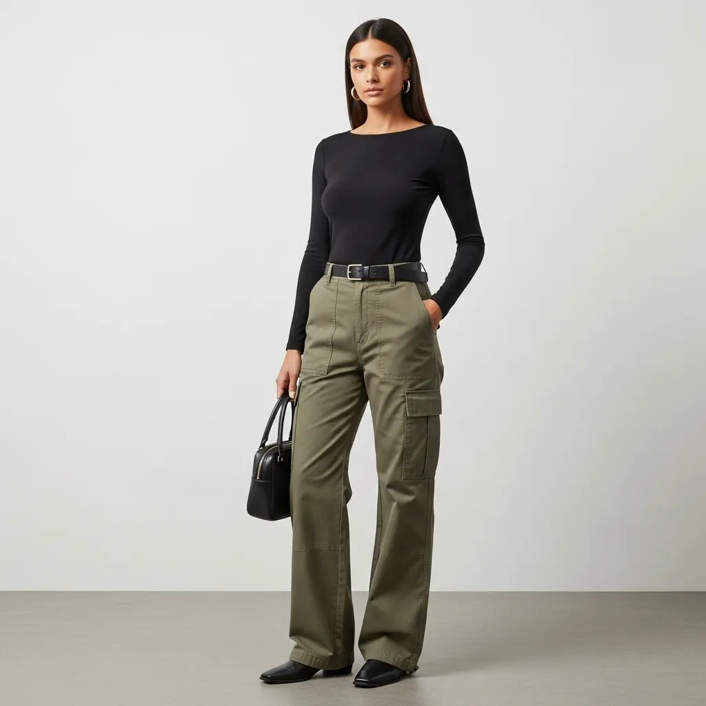 Cargo Pants with a Sleek Top