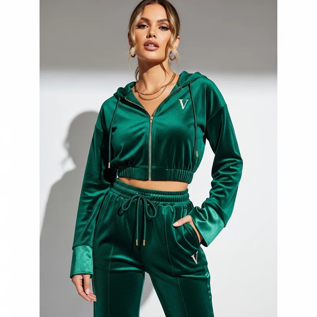 Velour Tracksuit with Elevated Details