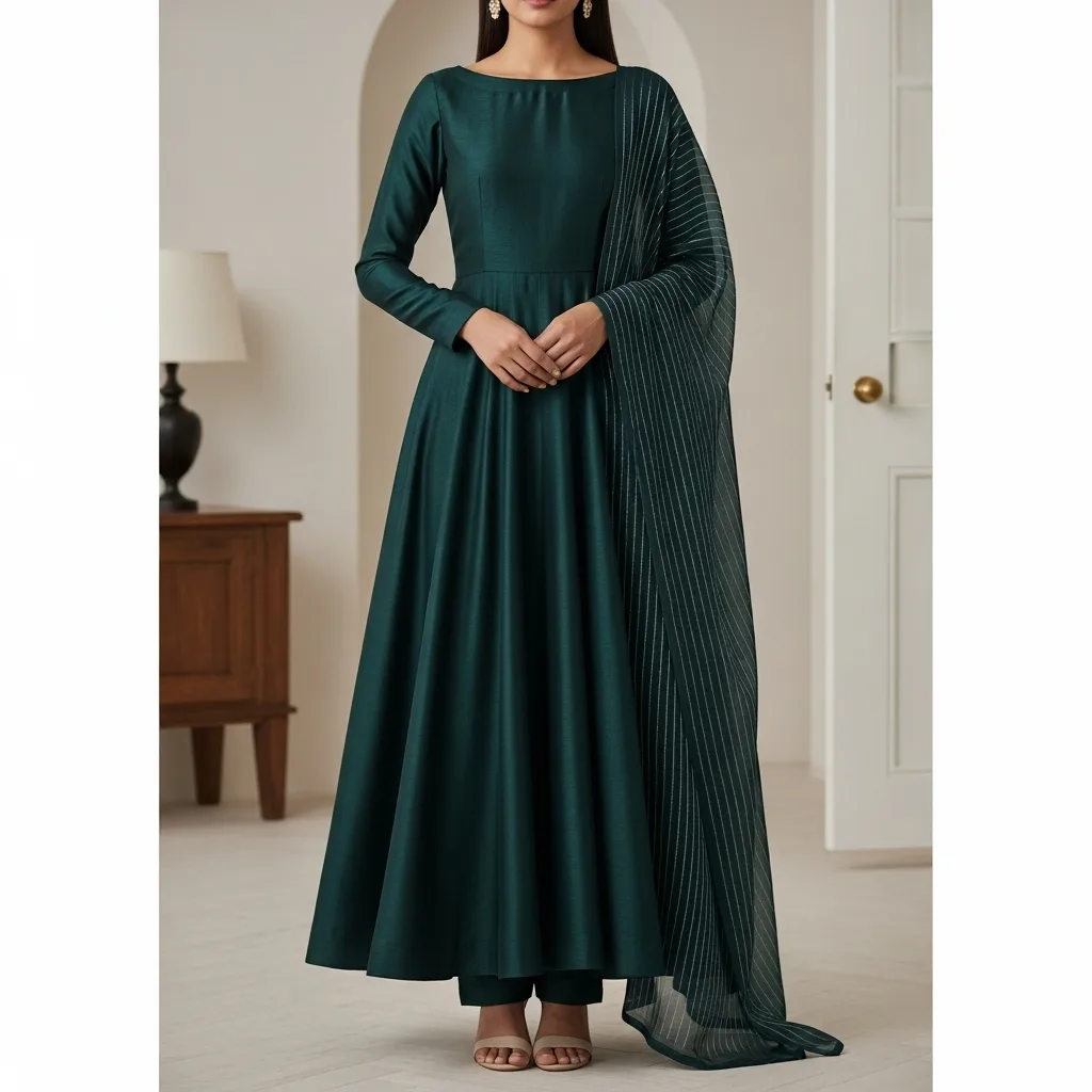 Modern Anarkali with Clean Lines