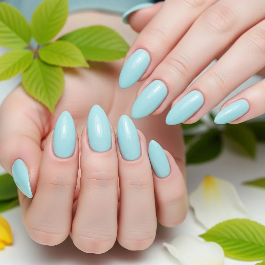 Baby Blue Nails for a Fresh Spring Feel