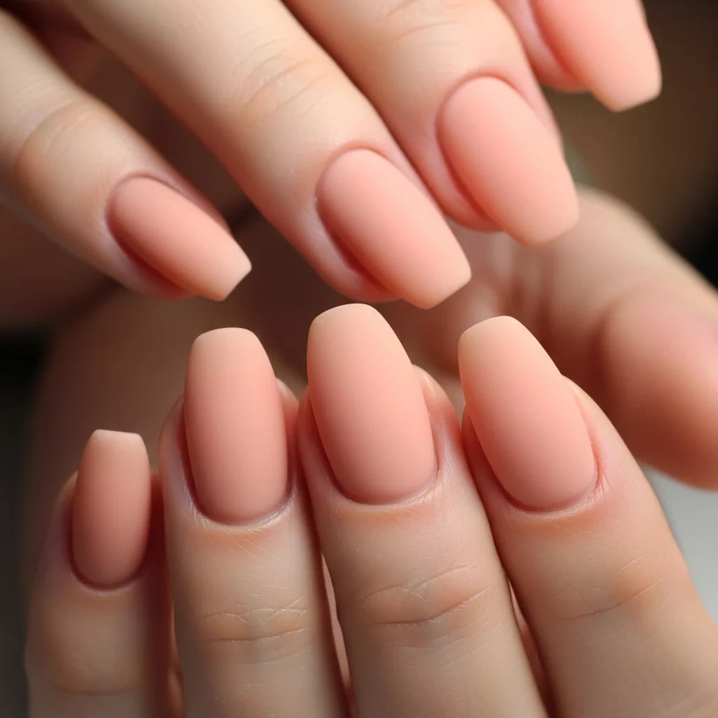 Soft Peach Nails